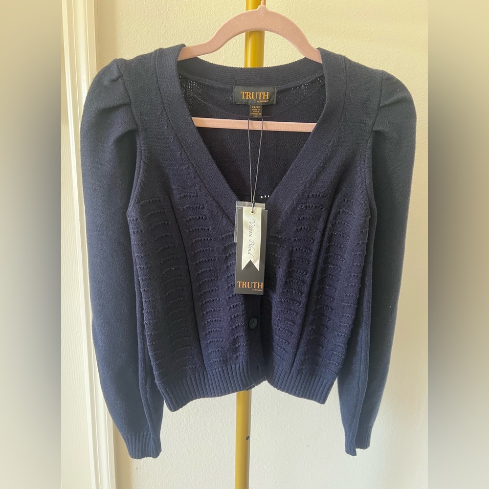Truth by Republic Navy Women's Cardigan XS NWT